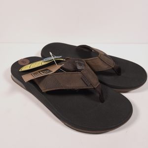 Reef Mens Bottle Opener Leather Sandals Size 8 Color Brown New With Tags!